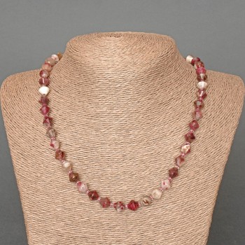 Náhrdelník z turmalínu, přírodní kámen, facettovaný romb, průměr 8×8 mm, délka 49 cm, s korálkami