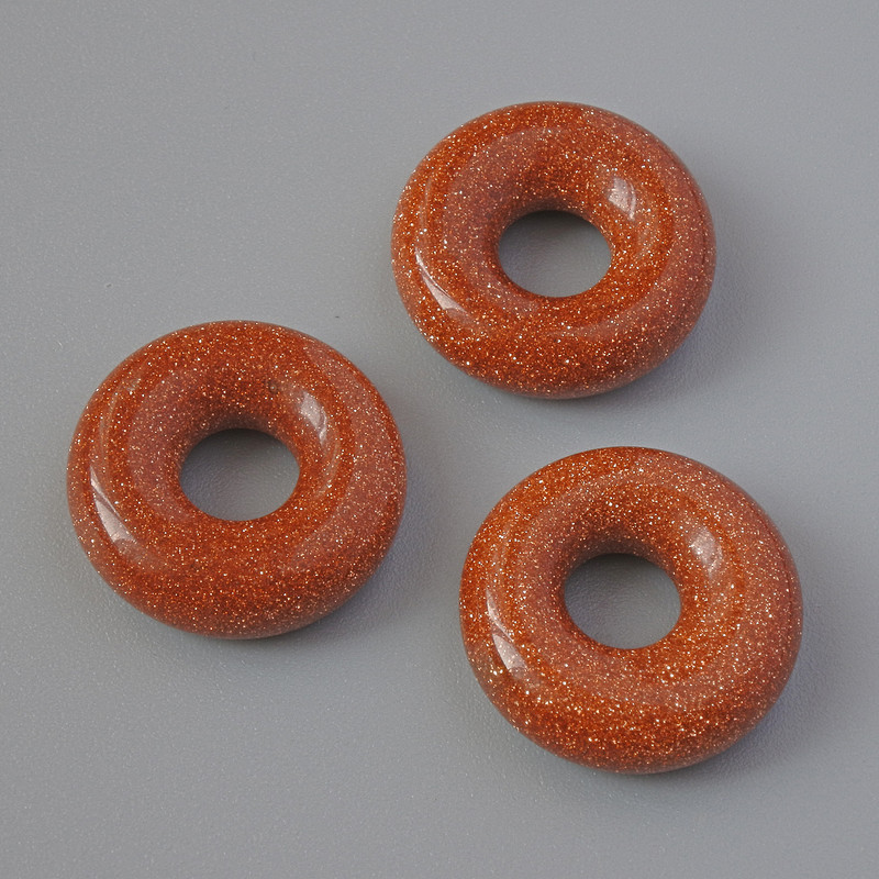 Korálek Pandora Aventurín Zlatý písek (syntetický), průměr 15×5 mm, otvor 5 mm+