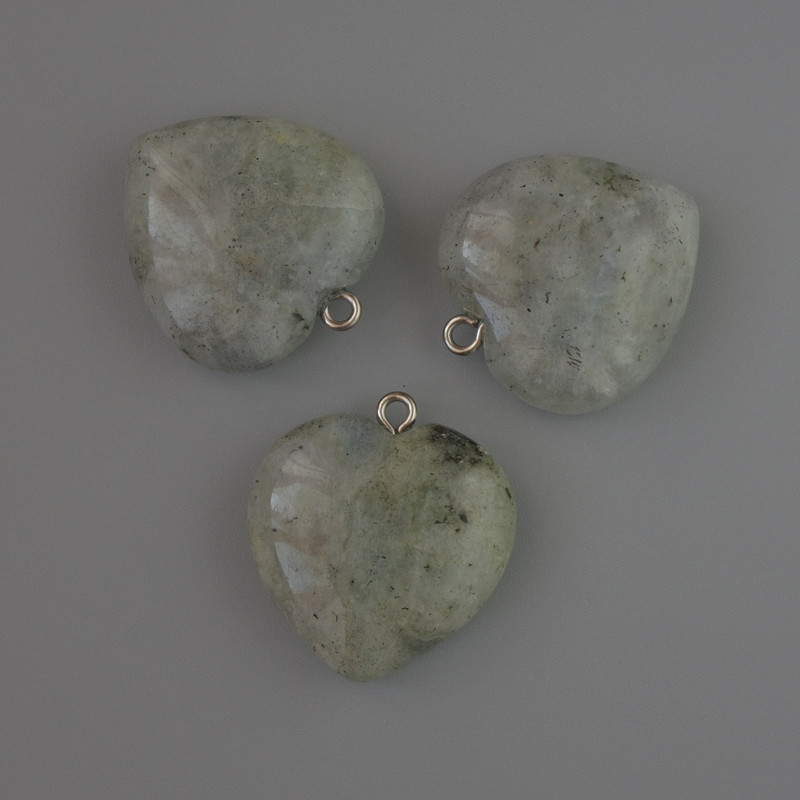 Přívěsek Srdce z labradoritu, průměr 27×25 mm