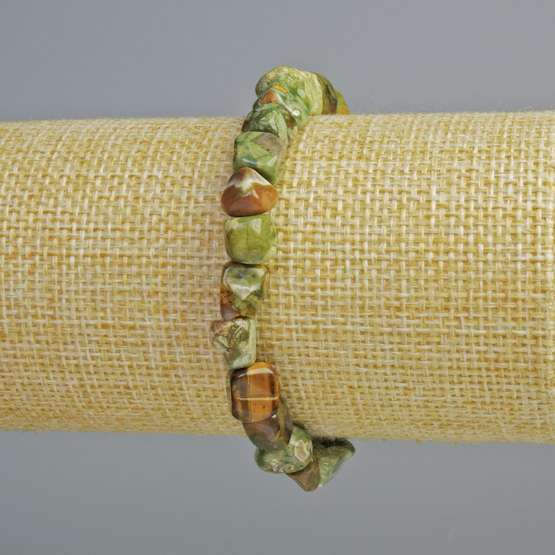 Náramek z jaspisu, broušené korálky, přírodní kámen, průměr 8×8 mm ±, délka 18 cm ± (elastický)