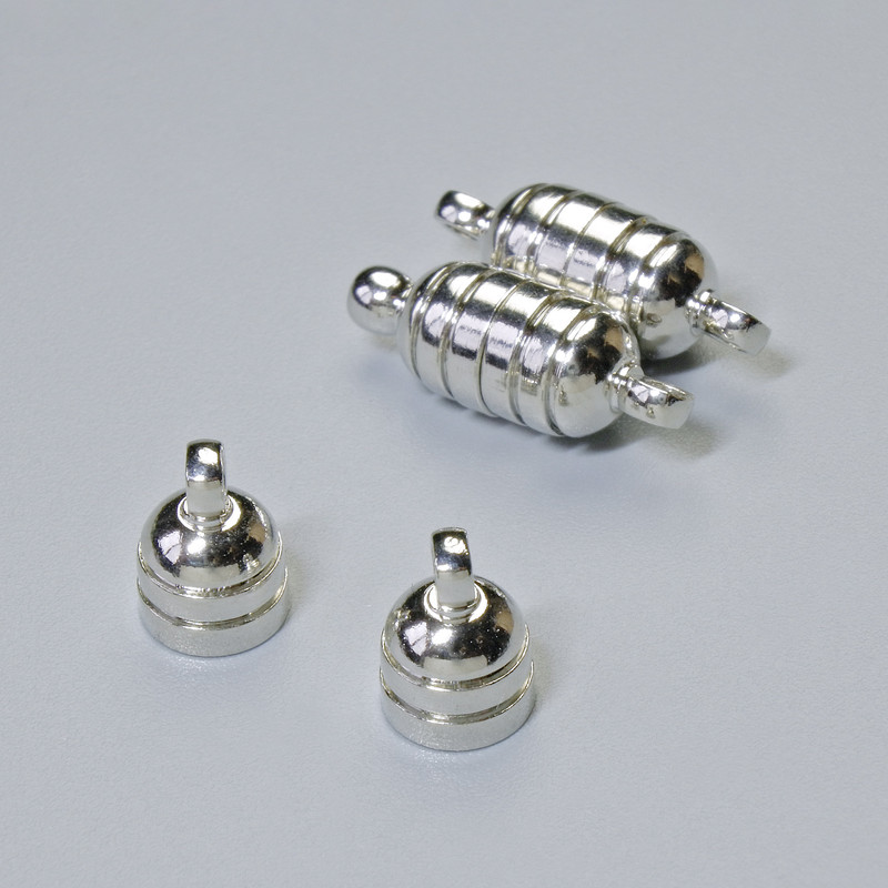 Furnitura magnetické zapínání, rozměr 15×5,5 mm, stříbrná barva kovu, 1 ks
