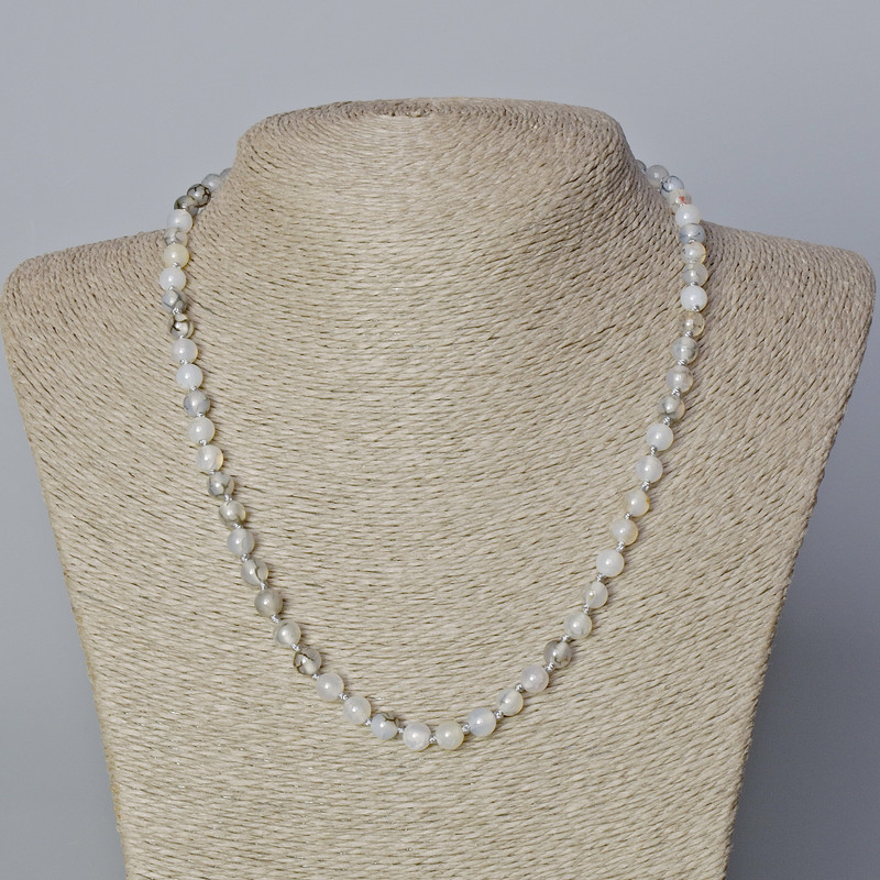 Náhrdelník Agát Dračí žíla, hladká kulička, průměr 6 mm, délka 45–48 cm