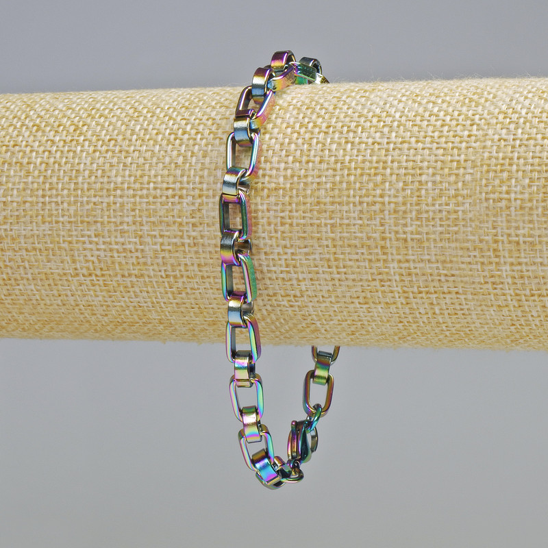 Náramek Xuping s povlakem «benzín» 18K, tloušťka 6 mm +-, délka 22 cm +