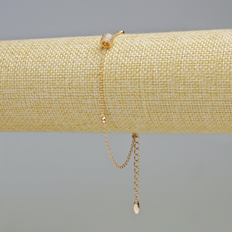 Náramek Xuping s pozlacením 18K se bílými krystaly, tloušťka 1,8 mm, 6 mm ±, délka 19–24 cm