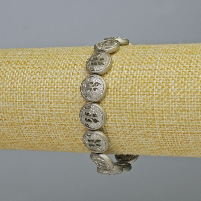 Náramek z hematitu, matně stříbrný, rozměr 12×4,5 mm, délka 18 cm ± (elastický)