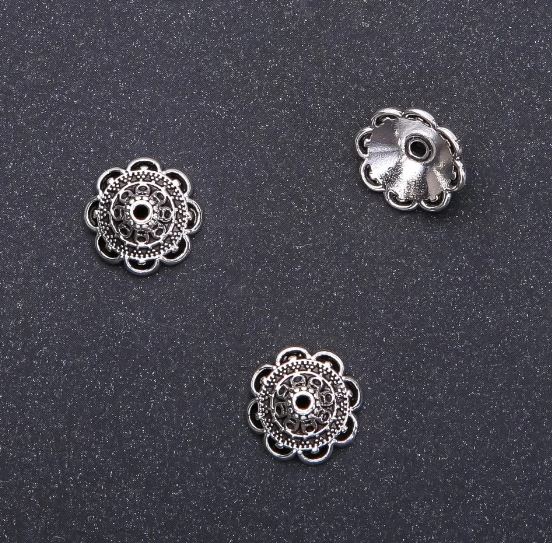 Koncovka pro šperky, rozměry 14×6 mm, vnitřní průměr 1,5 mm, balení 20 g, 16 ks (+-)