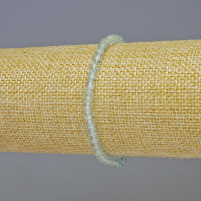 Náramek z přírodního topazu, broušené kuličky, průměr 4 mm, délka 18 cm, elastický