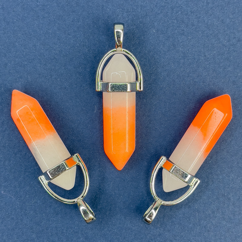 Přívěšek z tonovaného křemene, šestiúhelník, 40 mm+