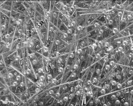 Hlavový špendlík s koulí, šedý kov, délka 40 mm, 400 g