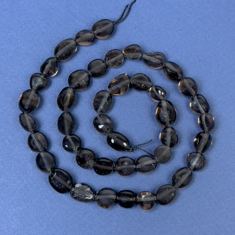 Korálky rauhtopaz na niti, galetka, průměr 9–13×6–8 mm, délka 40 cm