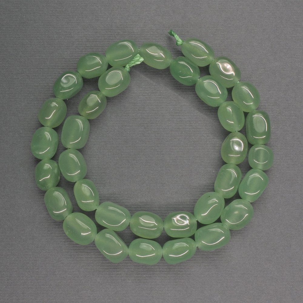 Nefritové fazetované korálky, průměr 9×11 mm, délka 39 cm