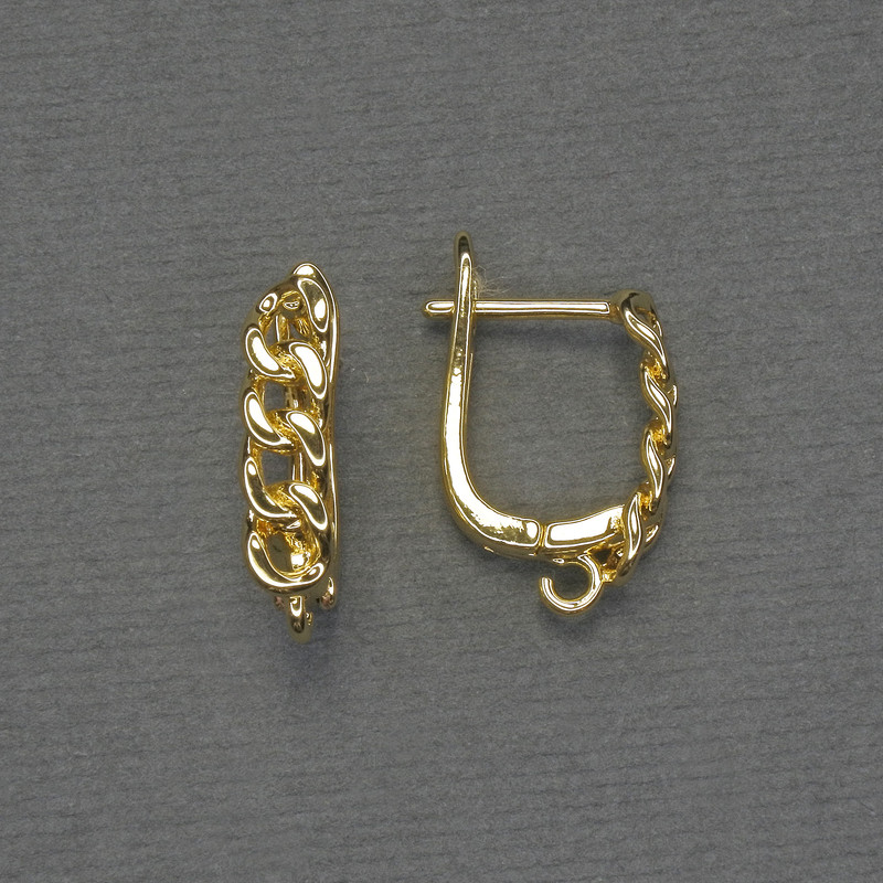 Zlaté háčky na náušnice 18×4 mm – pár