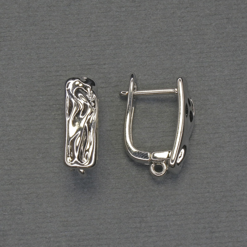 Háčky na náušnice ze stříbrného kovu 17×6 mm – pár