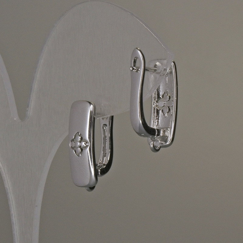 Háčky na náušnice ze stříbrného kovu 17×6 mm