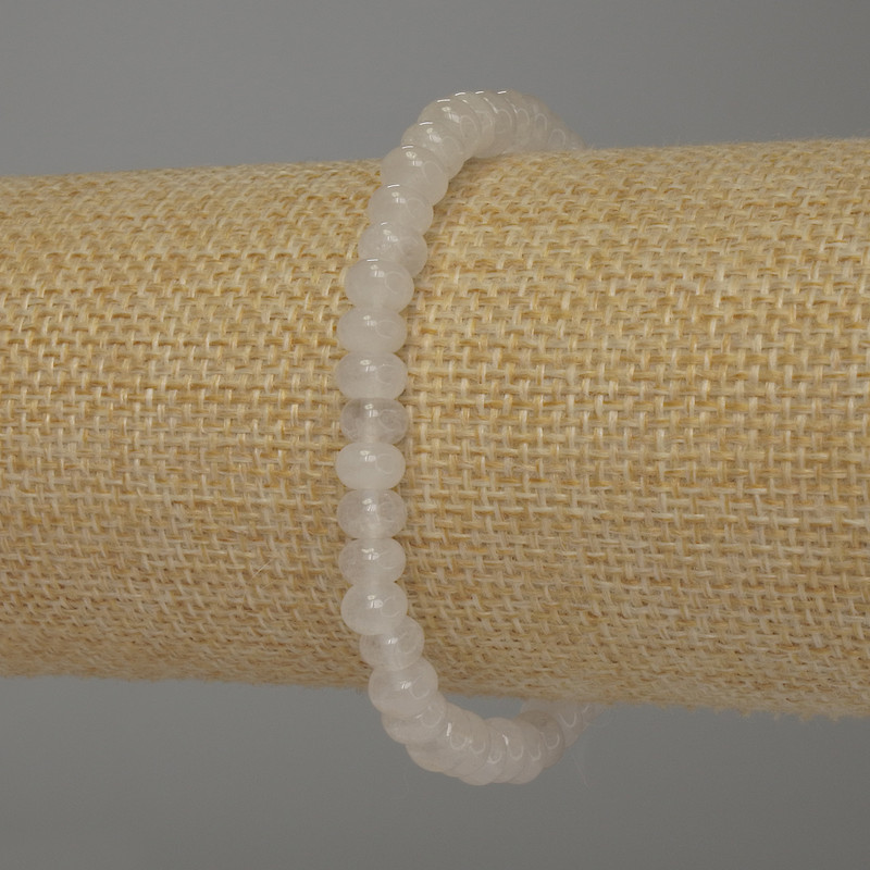 Náramek z horského křišťálu rondel, průměr 6×4 mm, délka 18 cm, elastický