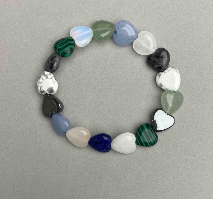 Náramek «Assorti srdce», průměr 12 mm ±, délka 18 mm ±, elastický