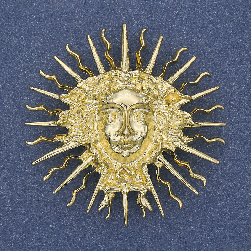 Brož a přívěšek Jarilo ze zlatistého kovu 59 mm+