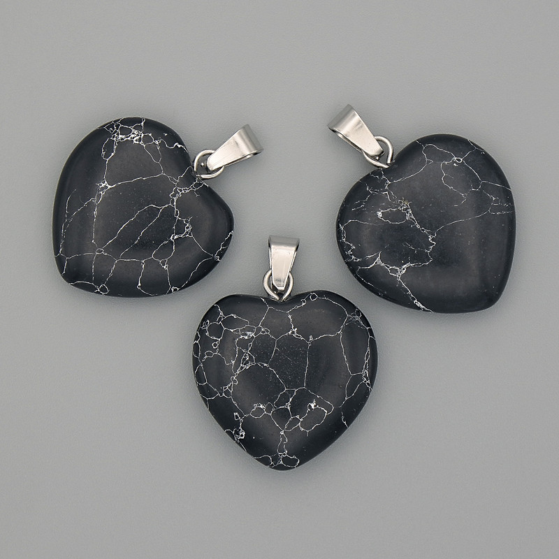 Přívěsek Srdce z achátu 20×20×25 mm+