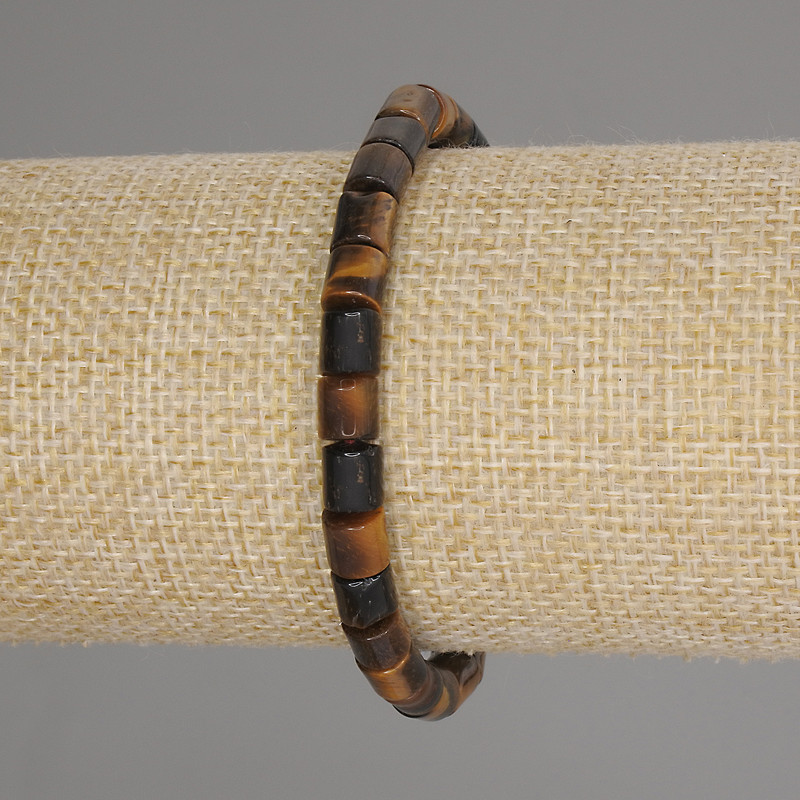 Náramek z tygřího oka – cylindrické korálky 6×6 mm, délka cca 18 cm, elastický