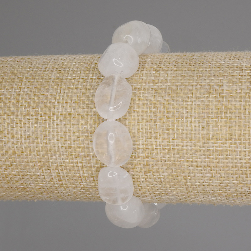 Náramek z horského křišťálu – facetovaná korálka, průměr 13–15×12–13 mm, délka 18 cm ±, elastické provedení