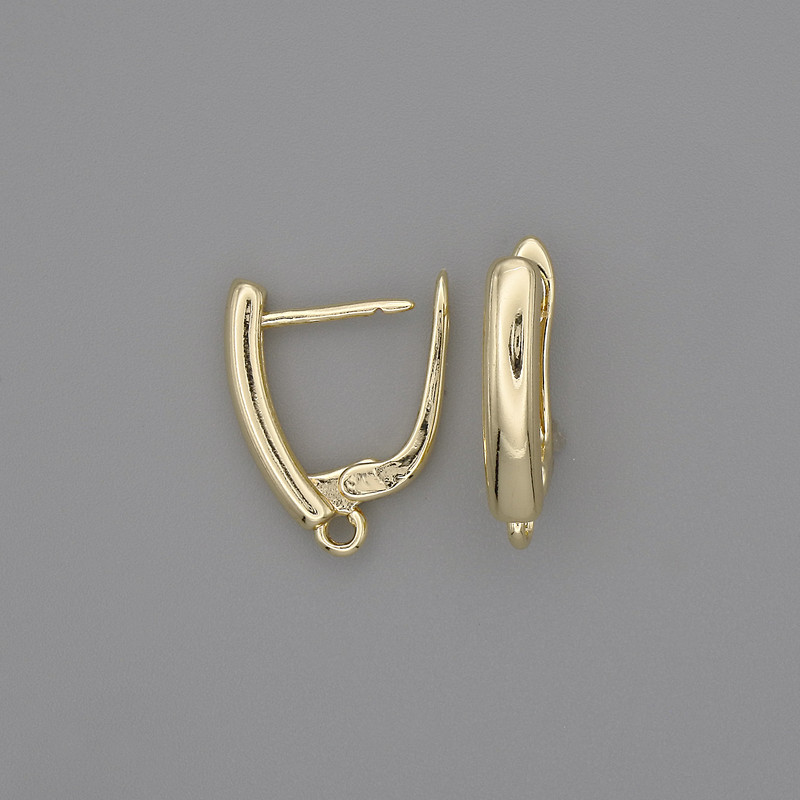 Háčky na náušnice zlatistého kovu 18×3 mm – pár