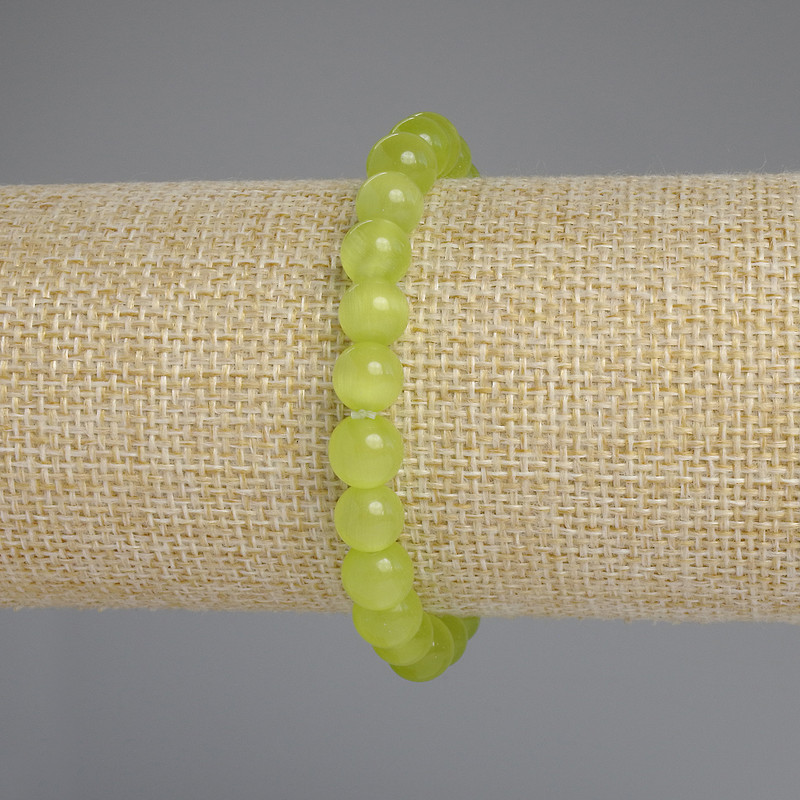 Браслет Котяче Око гладка кулька, діаметр 8мм+-, довжина 18см+- стрейч