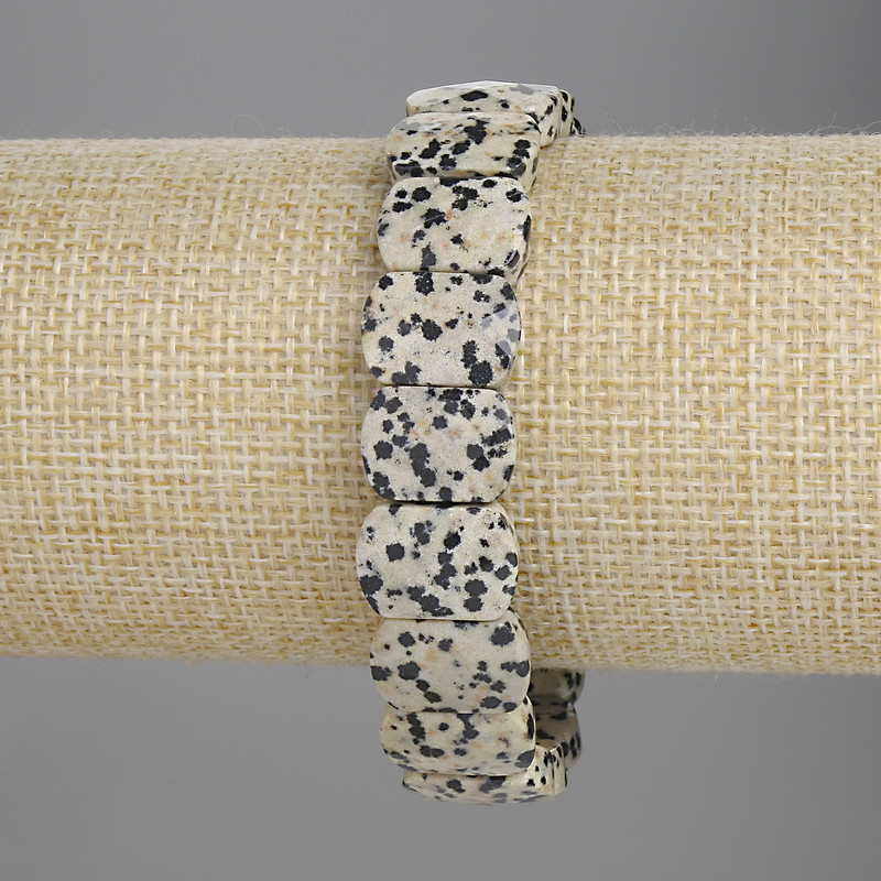 Náramek z dalmatinského jaspisu, granované články 14 × 10 mm, délka 18 cm, elastický