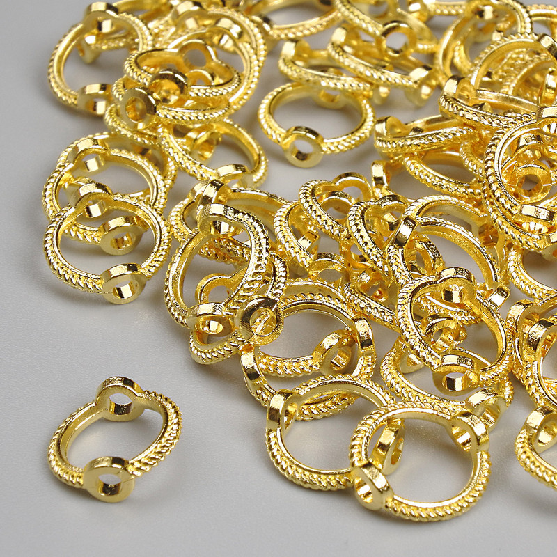 Kovová součást - korálka-vložka kulatá, průměr 8 mm, balení 62 ks ±, barva kovu světle zlatá