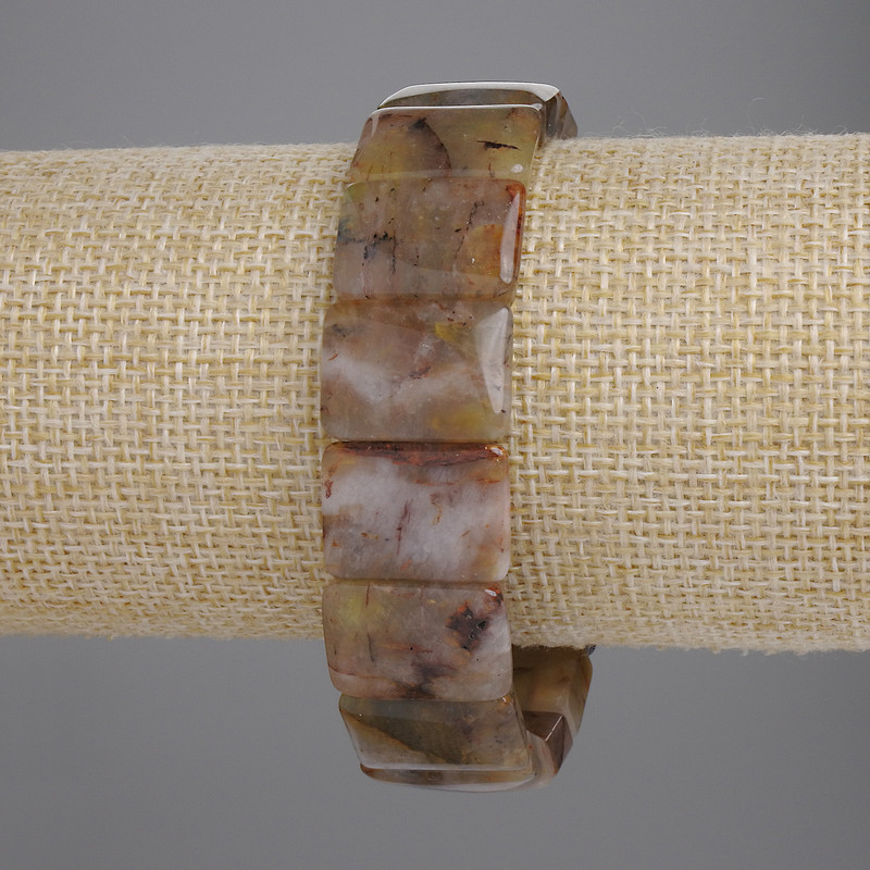 Náramek z petersitu, článkový, průměr 18×13 mm ±, délka 18 cm ±, elastický