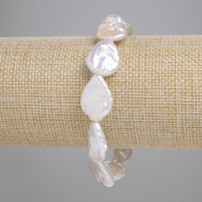 Náramek z barokních perel s odstínem benzínu, průměr 18,5–21×14,5 mm, délka 18 cm ± (elastický)