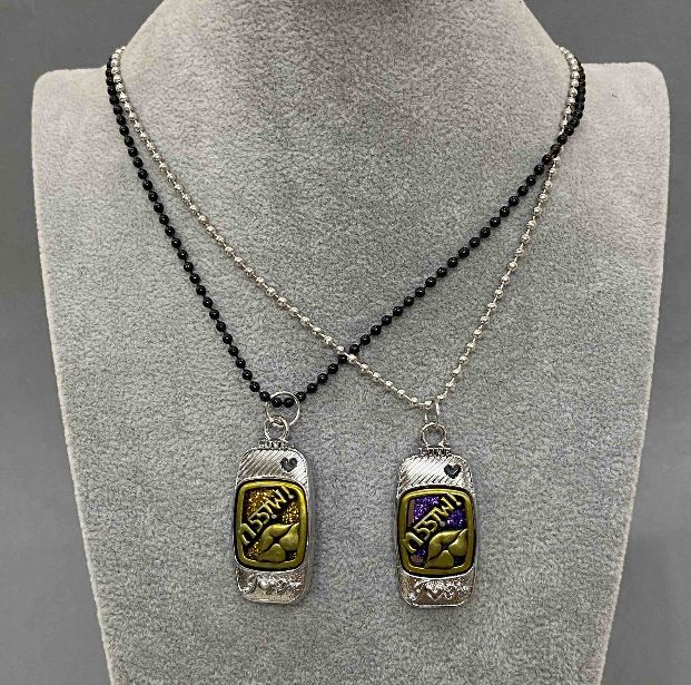 Párové náhrdelníky přátelství, délka 48 cm +/-, průměr 40 × 20 mm