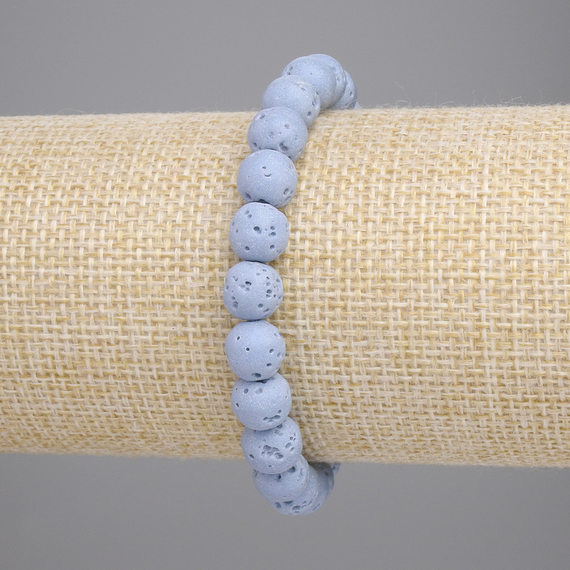 Náramek z modré vulkanické lávy, kuličky, průměr 8 mm, délka cca 18 cm, pružný