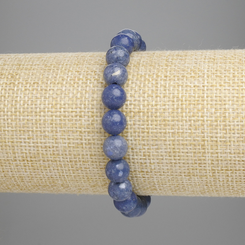 Náramek z houbového korálu, hladká kulička 8 mm, délka 18 cm, elastický