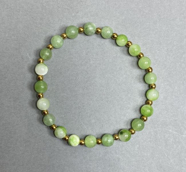 Náramek z achátu (akryl) – hladká kulička 6 mm + hematitová kulička 3 mm, délka 18 cm, elastický