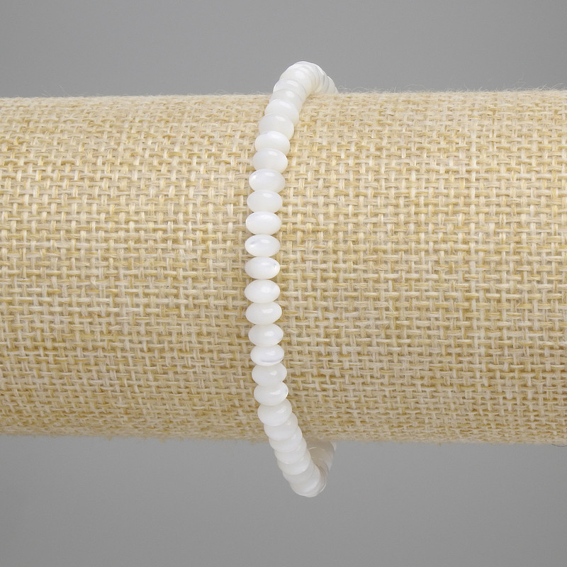 Náramek z perleťových rondelů, průměr 5×2,5 mm, délka 18 cm, elastický