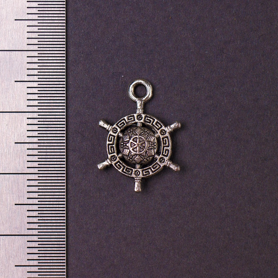 Фурнітура підвіска Штурвал грецький 19х14мм фас. 20гр. + 25шт