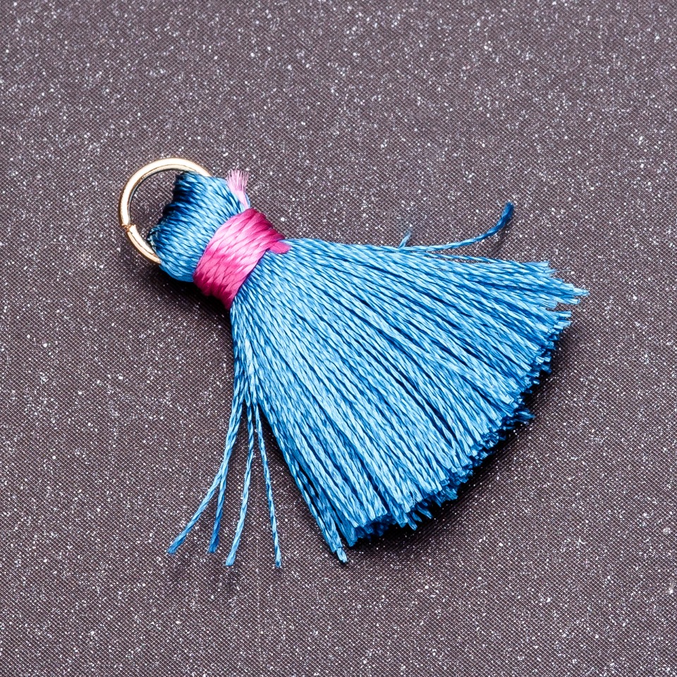 Základ pro rukodělnou tvorbu: Mini štětka s kroužkem 'hedvábí' délka L cm, průměr 5 mm, cena za 1 ks