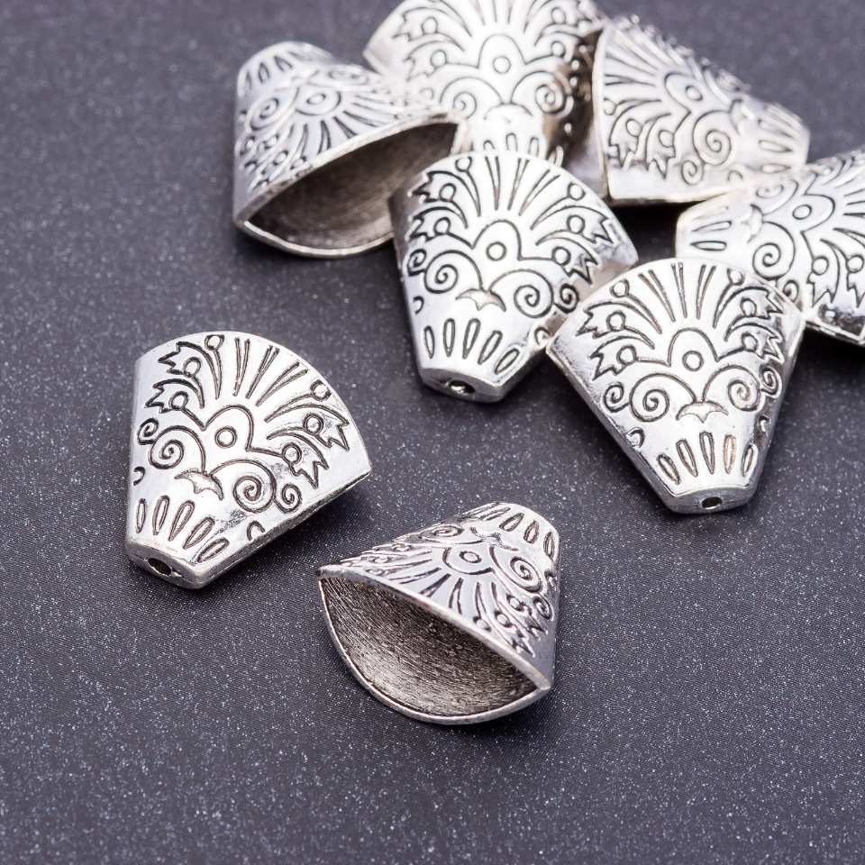 Koncovka kloboučková na korálky, 18×19×7 mm, otvor 5 mm, balení +/- 10 ks