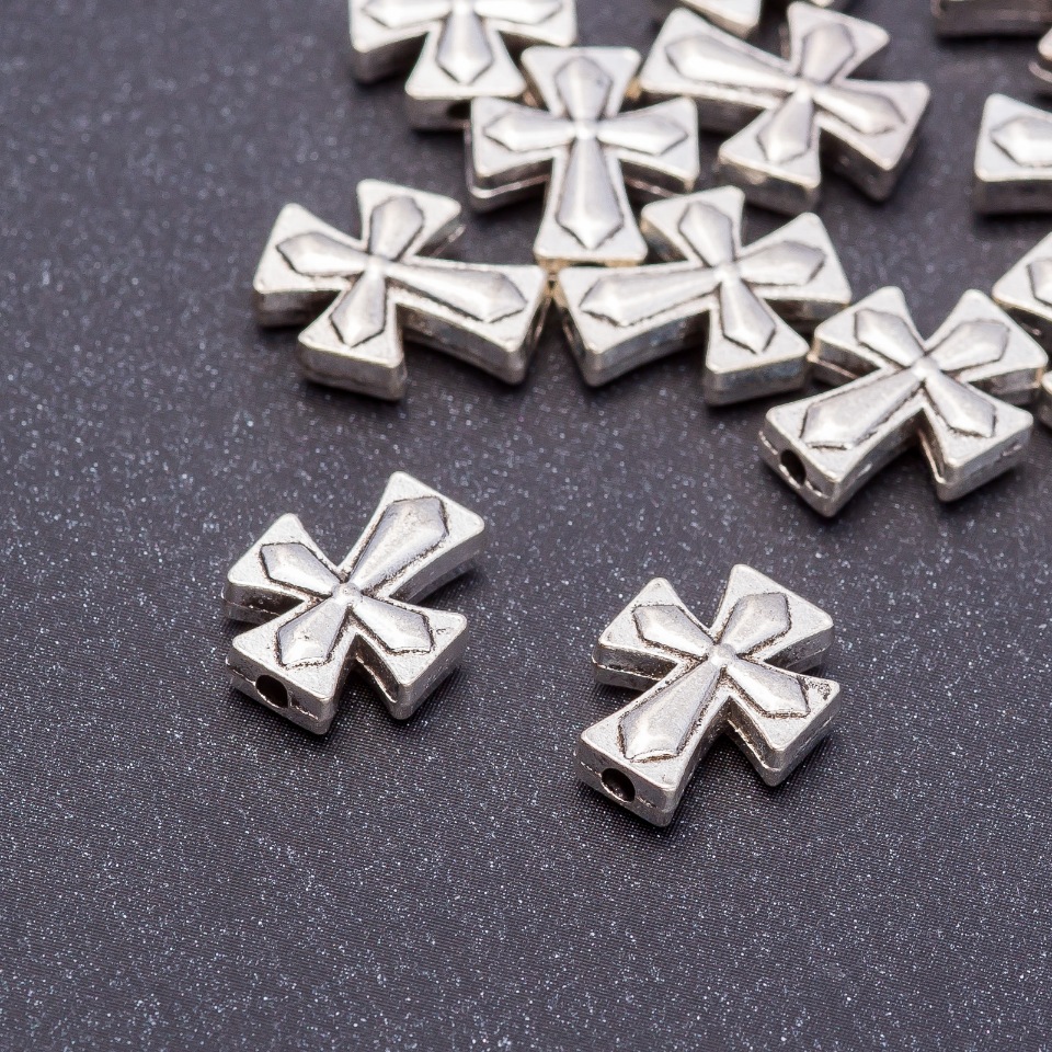 Kovová součástka: korálka-vložka, průměr 11×13 mm, balení 20 g ± 13 ks