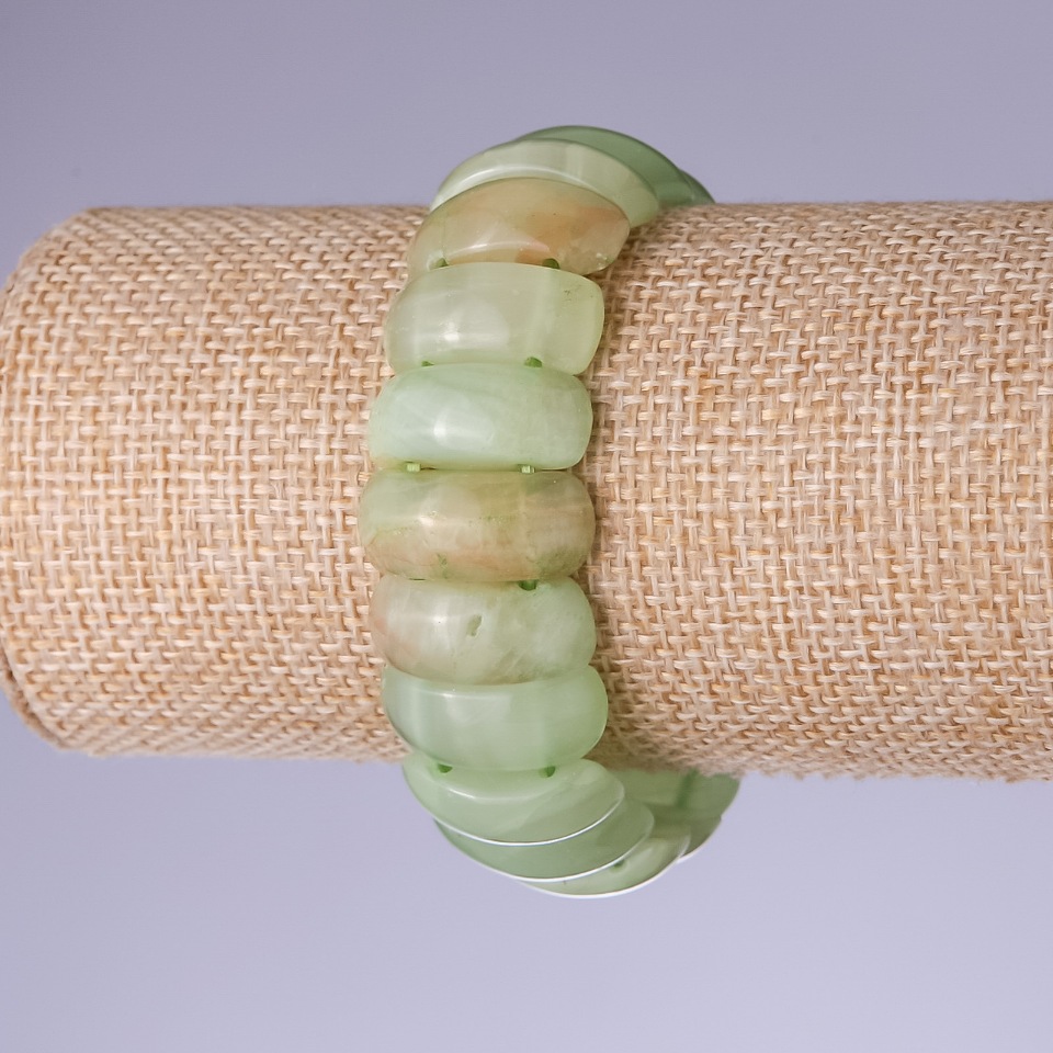 Náramek z onyxu, články 21×9 mm na gumičce