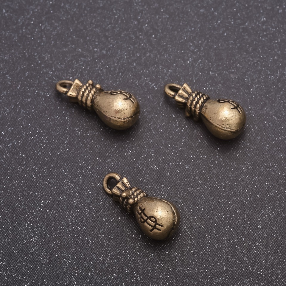 Přívěšek 'Dolarový pytlíček', rozměry 7×15 mm, hmotnost 20 g, balení 13 ks