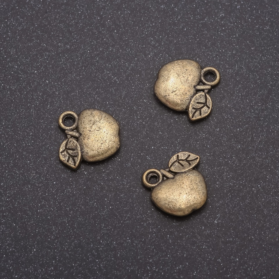 Přívěšek z bronzu „Jablko“ (průměr 11×11 mm, vnitřní průměr 1,5 mm, balení 20 g ± 24 ks)
