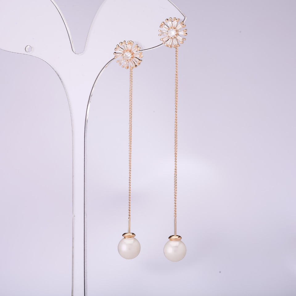 Dlouhé peckové náušnice série 925 Mallorca, tloušťka 10 mm, délka 80 mm, pozlacené