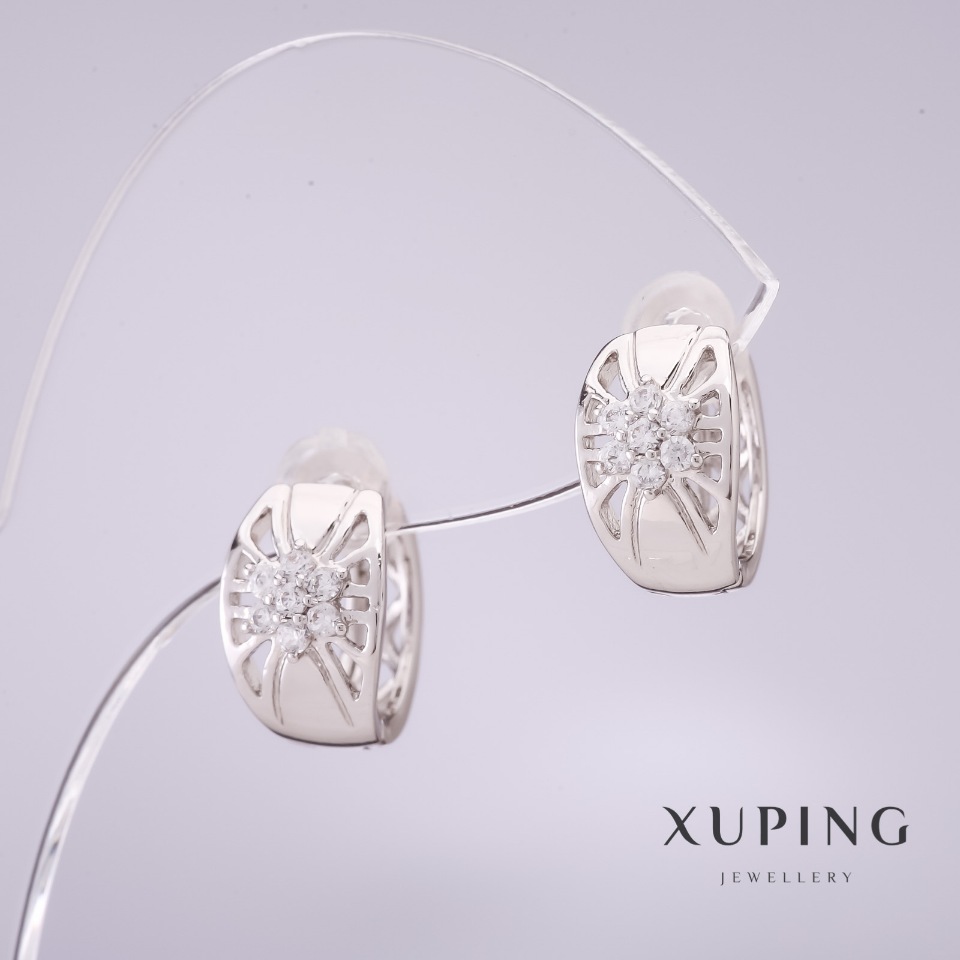 Náušnice Xuping 13×8 mm rhodium