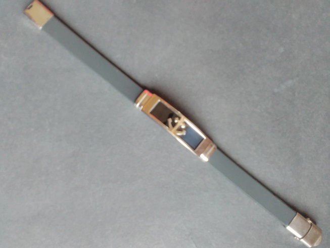 Браслет чоловічий "Сталева планка" якір, каучук обхват 21 см