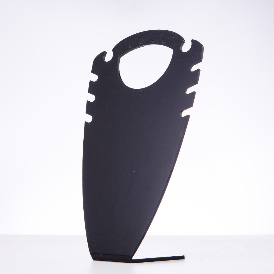 Stojan na bižuterii pro 2 páry náušnic, černý plast, výška 195 mm, šířka 116 mm, hloubka 57 mm