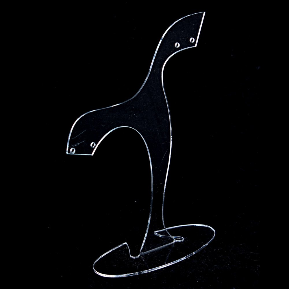 Podstavec na náušnice, průhledný plast, výška 140 mm