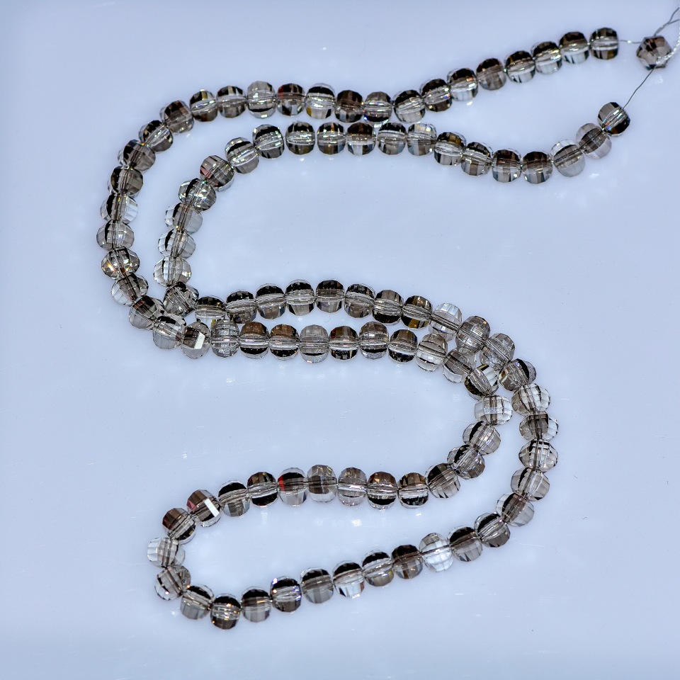 Křišťálové korálky ve stylu Swarovski, světle šedé, broušené korálky s povlakem, průměr 5×4 mm, délka vlákna 48 cm