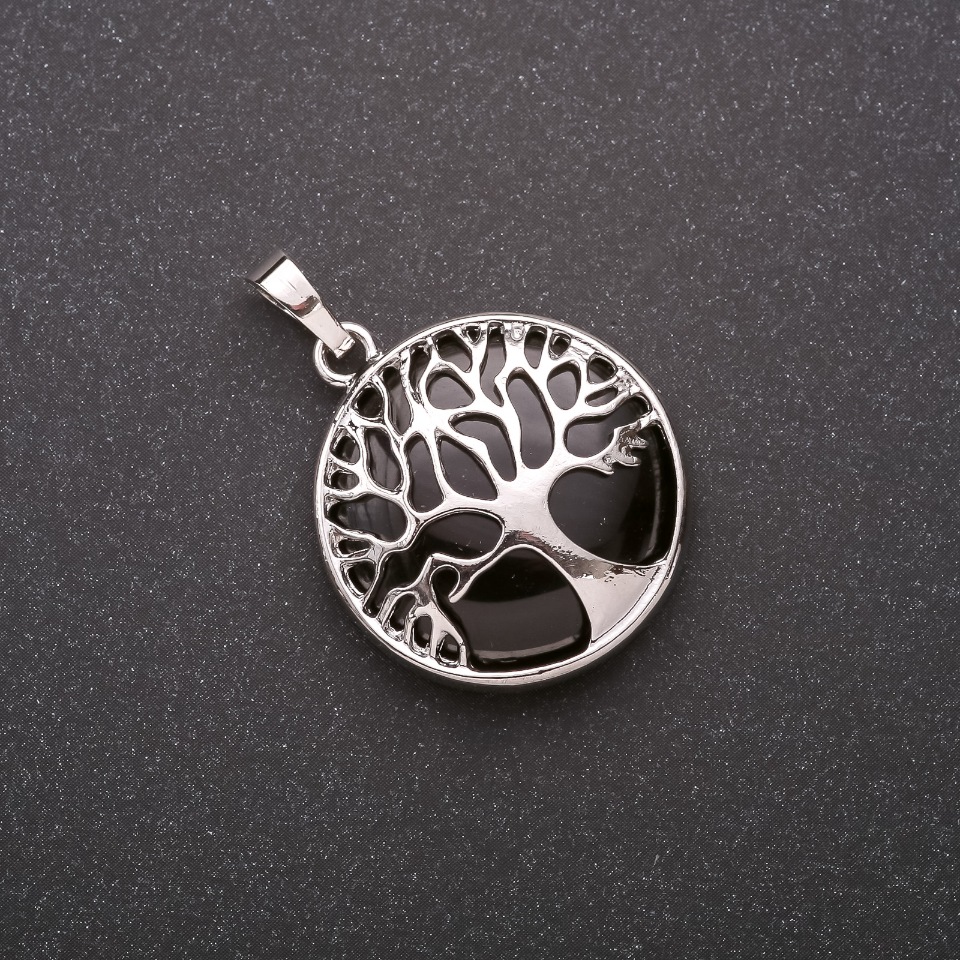 Přívěšek z achátu v rámu „strom“ 27 mm