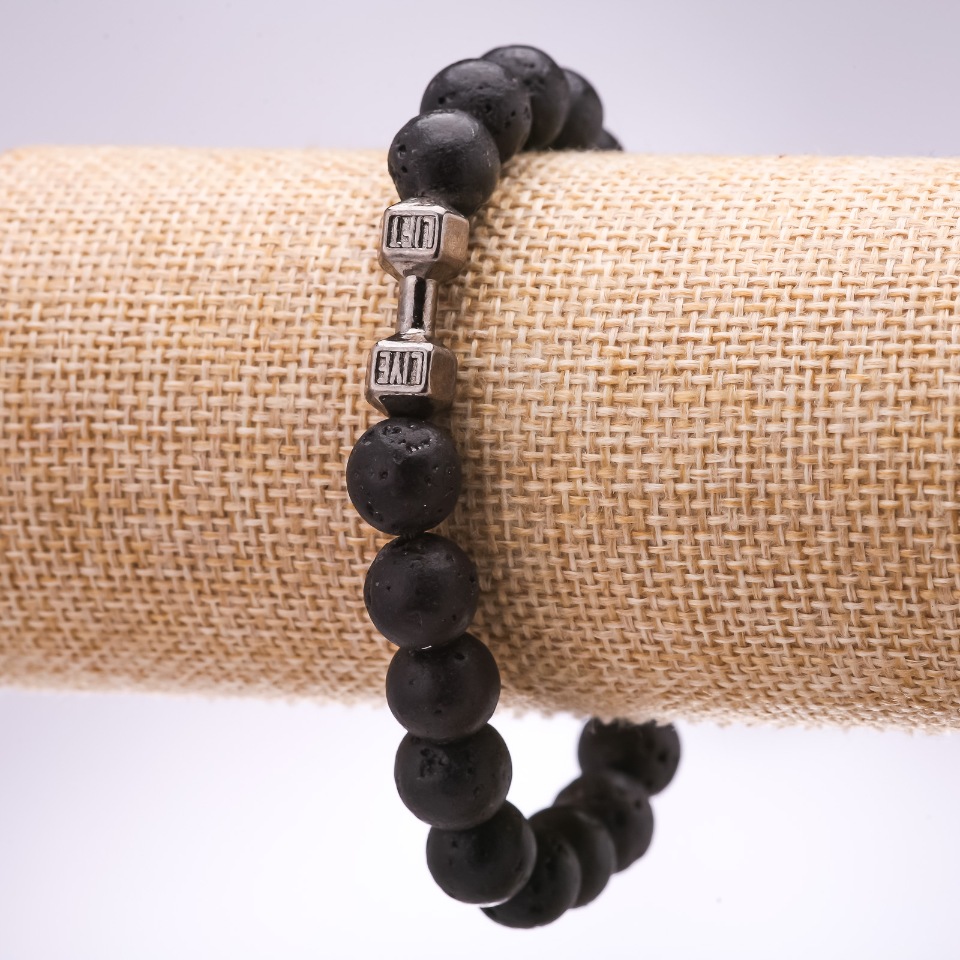 Náramek Lávová Činka, průměr 10 mm, délka 18 cm na elastické gumičce